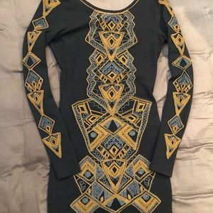 Embroidered Free People Bodycon dress